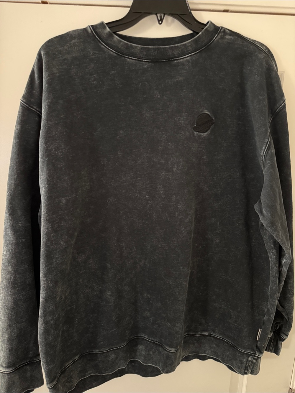 Men's Washed Black Canucks Crewneck